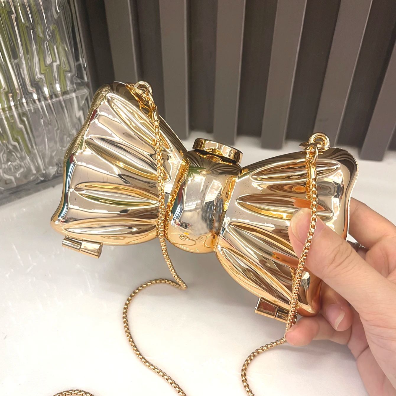 Luxury Bags Quality - Bolso de noche dorado, monederos y