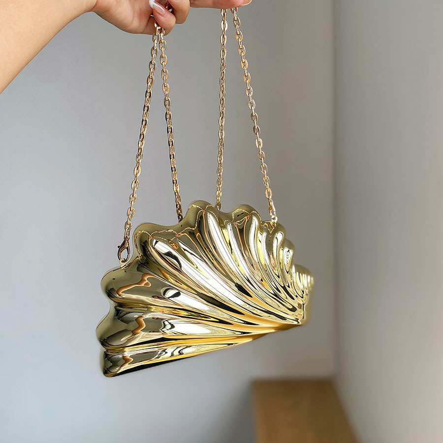 Mini Bag Evening Clutch - Bolso de noche dorado y plateado,