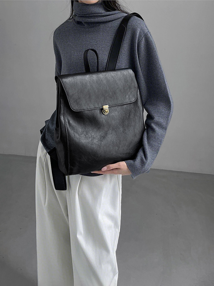 Mochila de cuero genuino de ma - Luxury Bags Quality reseña y precio